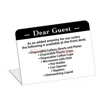 Dear Guest - Kitchen Amenities Easel (50/pkg)