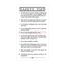 Safety Tips Sign W/ Tape (50/pkg)