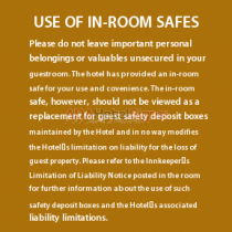 Four Points - Use Of In  Room Safe Decal