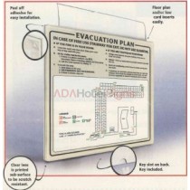 Stock Changeable Fire Evacuation Sign 1/8" Acrylic Lens Styrene Backing W/Room#