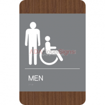 Men w/ accessible restroom sign