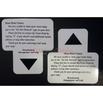 Dear Guest "Unable to Clean Room Today" lock card (50/pkg)