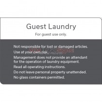 Hilton Garden Inn 2017 - Guest Laundry Rules Sign