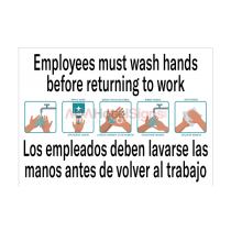 Spindle - Employees Must Wash Hands Sign 