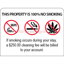100% Non-Smoking/No Vape,Marijuana,Cigarettes (50 pk)