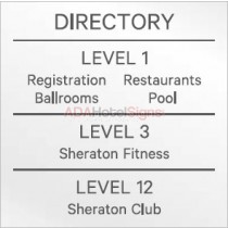 Sheraton 2016 - Sheraton Elevator Cab Directory Sign