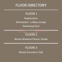 Westin - Elevator Cab directory sign