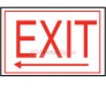 Exit W/ Arrow Pointing Left Flat Sign