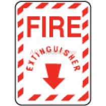 Fire Extinguisher W/ Down Arrow Flat Sign