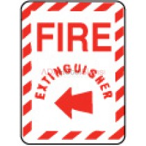 Fire Extinguisher W/ Left Arrow Flat Sign