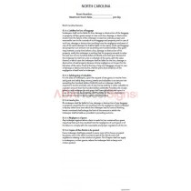 North Carolina - State Law Card Insert