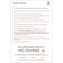 Sheraton - Pool Rules (Interior) sign