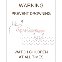 Sheraton - Warning Prevent no drowning (Exterior) sign