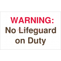 Sheraton - Warning No lifeguard on duty (Exterior) sign