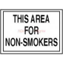 This Area for Non-Smokers Flat sign