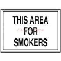 This Area For Smokers Flat Sign