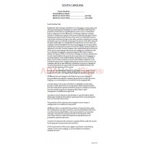 South Carolina - State Law Card Insert