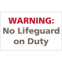 Westin - Interior Warning no lifeguard on duty sign