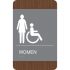 Women w/ accessible restroom sign