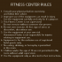 FITNESS CENTER RULES